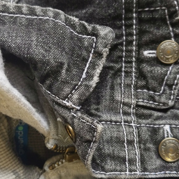 greendog layered look distressed denim jacket with hoodie 18 months baby boy - Picture 5 of 14